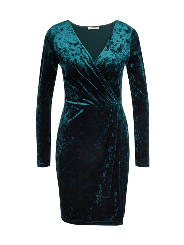 Orsay Tmavozelené dámske zamatové šaty ORSAY