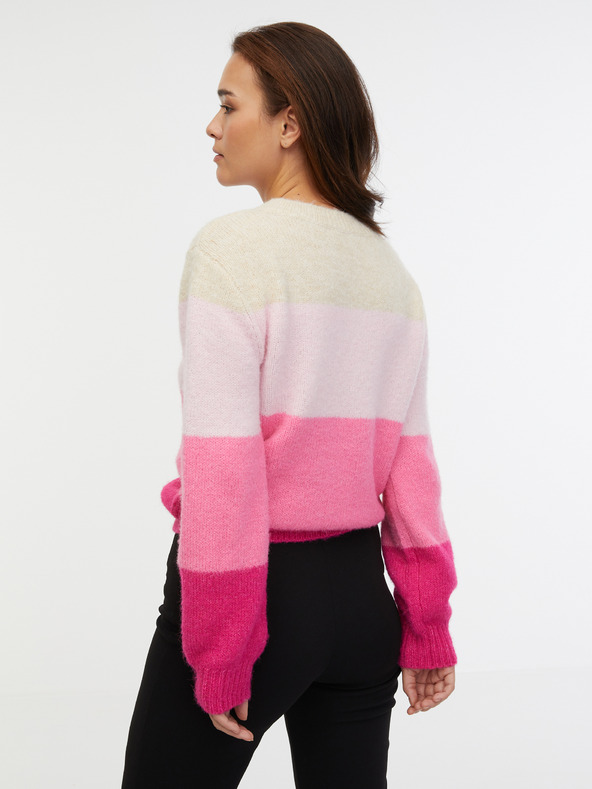 Orsay Béžovo-ružový dámsky pruhovaný sveter ORSAY