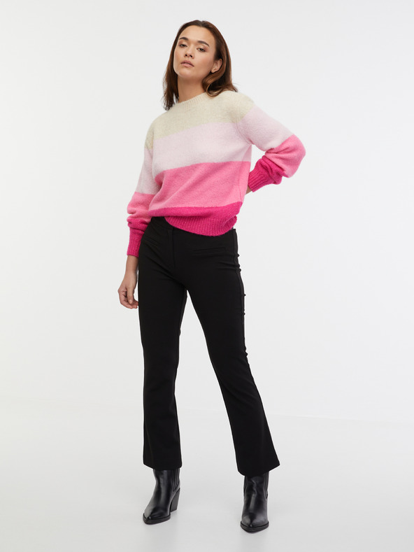 Orsay Béžovo-ružový dámsky pruhovaný sveter ORSAY