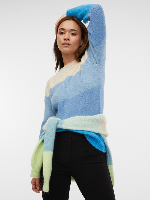 Orsay Modrý dámsky pruhovaný sveter ORSAY