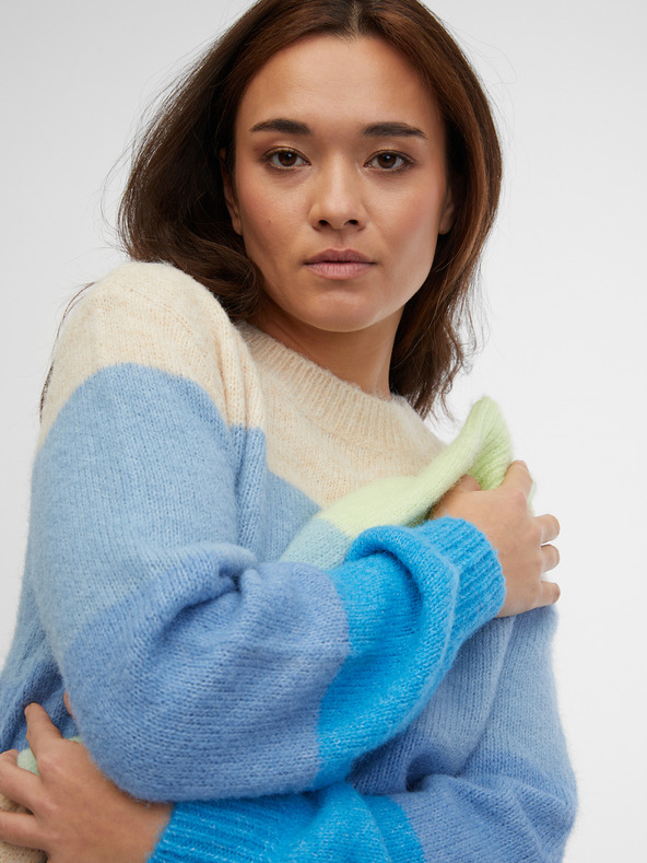 Orsay Modrý dámsky pruhovaný sveter ORSAY