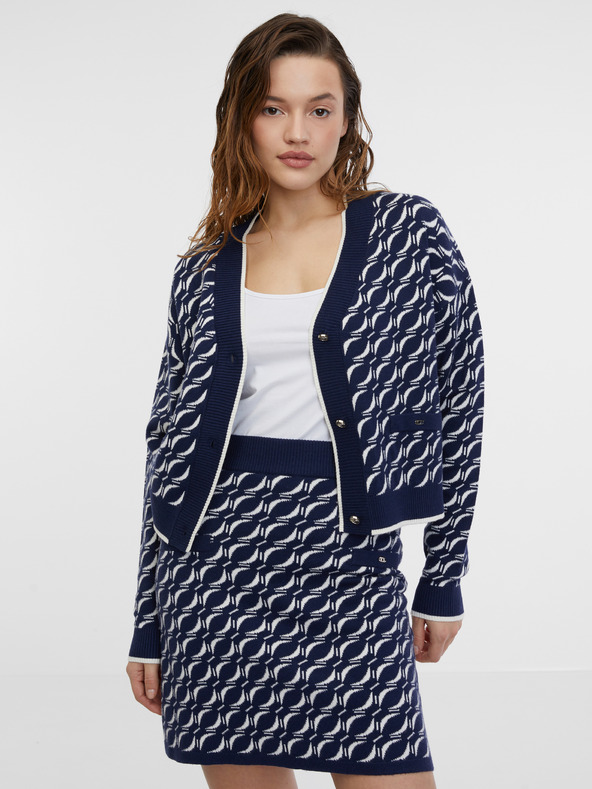 Orsay Tmavomodrý dámsky vzorovaný kardigan ORSAY