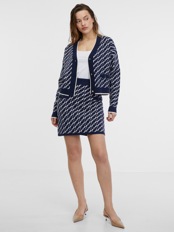 Orsay Tmavomodrý dámsky vzorovaný kardigan ORSAY