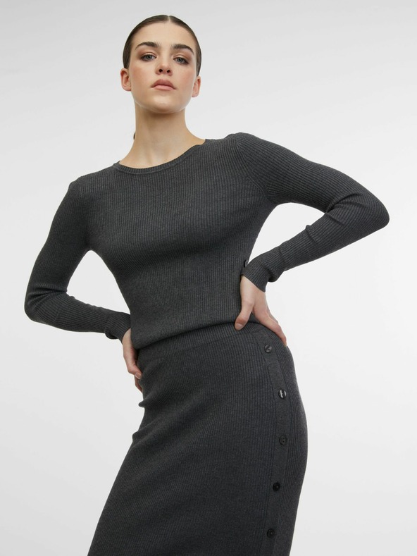 Orsay Šedá dámska svetrová midi sukňa ORSAY