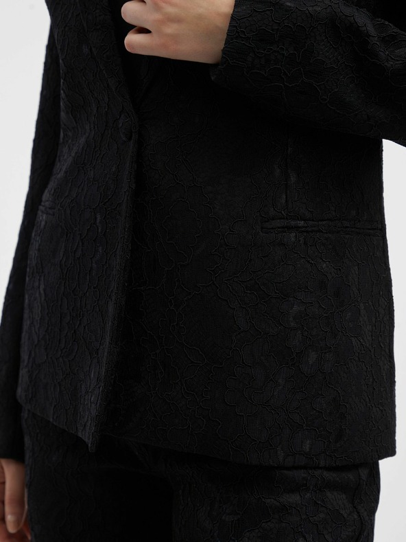 Orsay Čierny dámsky vzorovaný kabát ORSAY