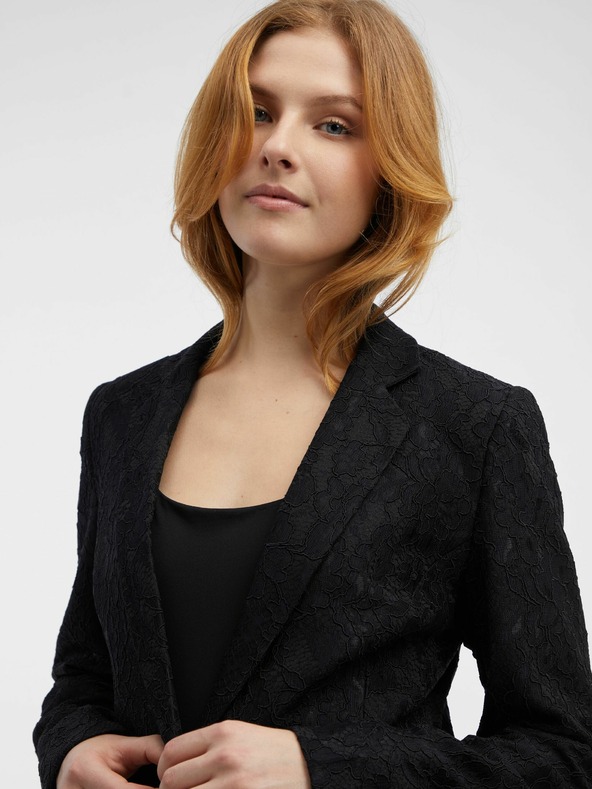 Orsay Čierny dámsky vzorovaný kabát ORSAY