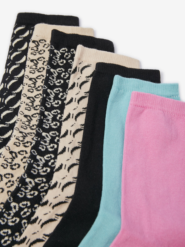 Orsay Súprava siedmich párov dámskych ponožiek v béžovej a čiernej farbe