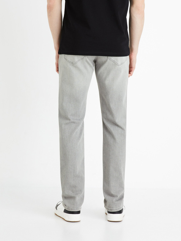 Celio Svetlošedé pánske džínsy rovného strihu Celio Fokrey