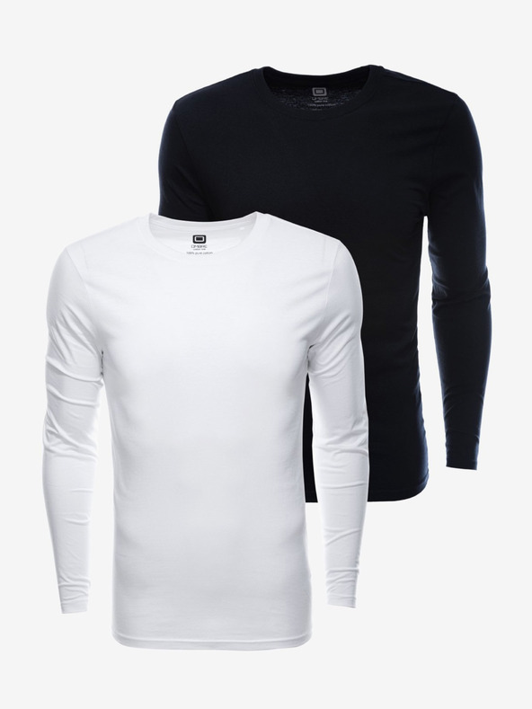 Ombre Clothing Súprava dvoch pánskych základných tričiek v bielej a čiernej farbe značky Ombre Clothing