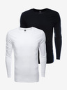 Ombre Clothing Súprava dvoch pánskych základných tričiek v bielej a čiernej farbe značky Ombre Clothing