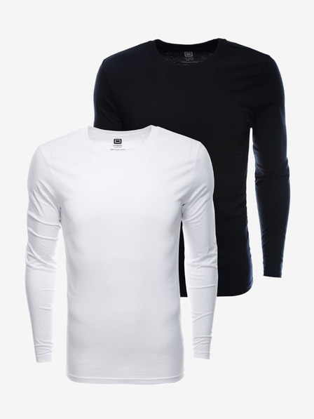 Ombre Clothing Súprava dvoch pánskych základných tričiek v bielej a čiernej farbe značky Ombre Clothing
