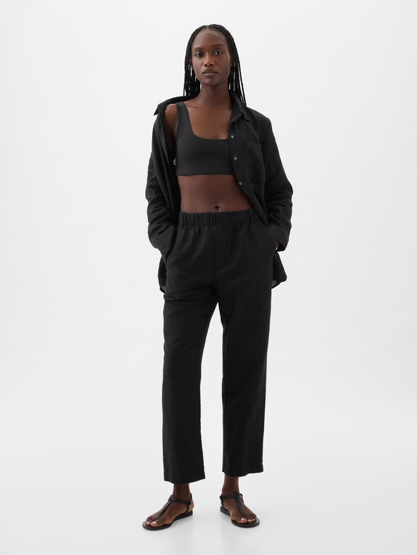 GAP Ľanové nohavice high rise GAP