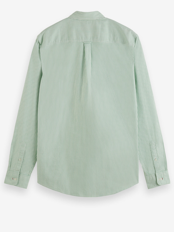 Scotch & Soda Svetlozelená pánska pruhovaná košeľa Scotch & Soda Essential Oxford