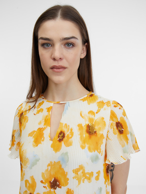 Orsay Žlto-béžové dámske kvetované šaty ORSAY