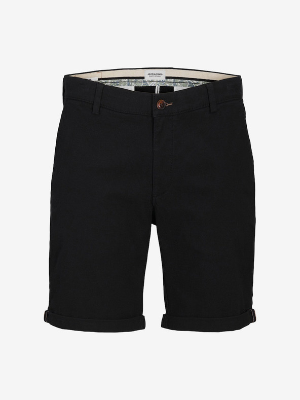 Jack & Jones Čierne pánske chino šortky Jack & Jones Fury