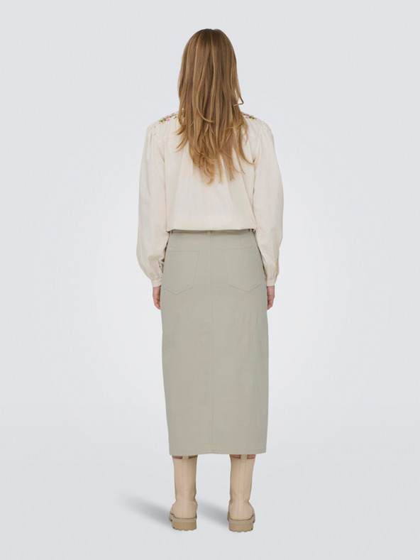 ONLY Béžová dámska džínsová midi sukňa ONLY Lola