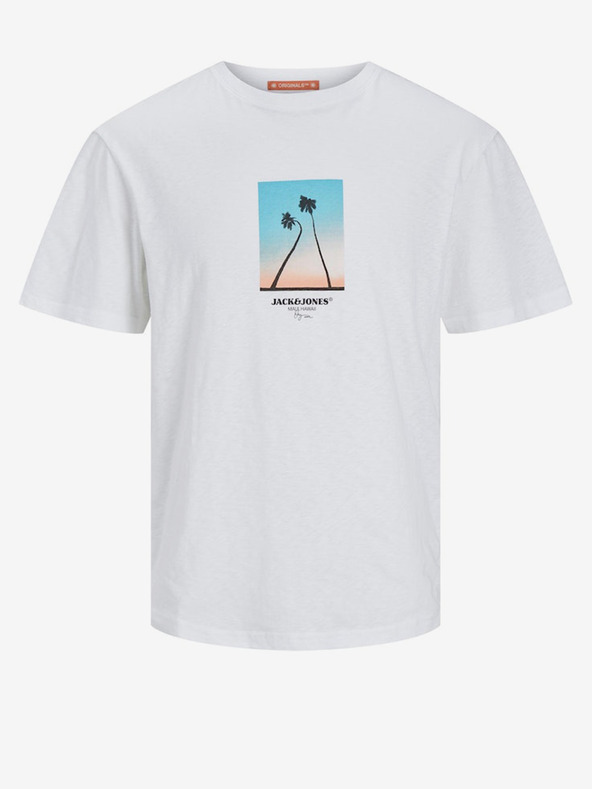 Jack & Jones Biele pánske tričko Jack & Jones Aruba