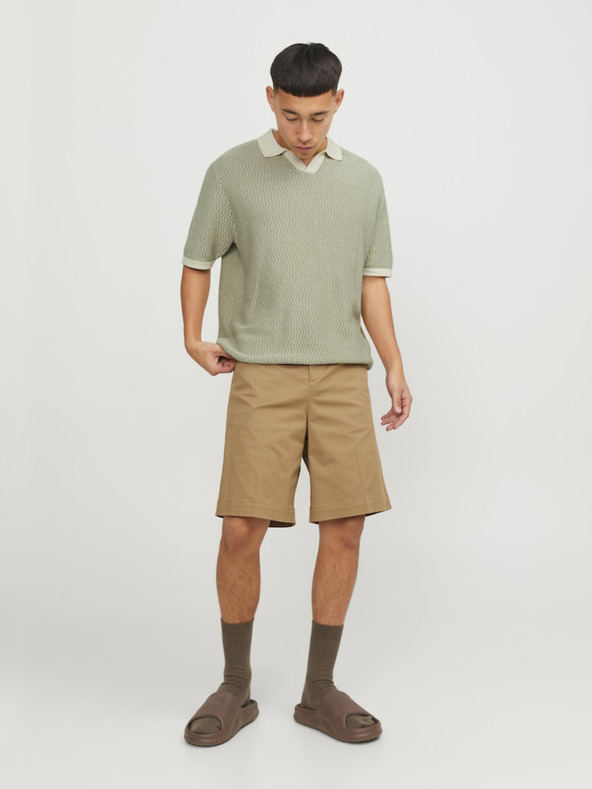 Jack & Jones Zelená pánska polokošeľa Jack & Jones Mykonos