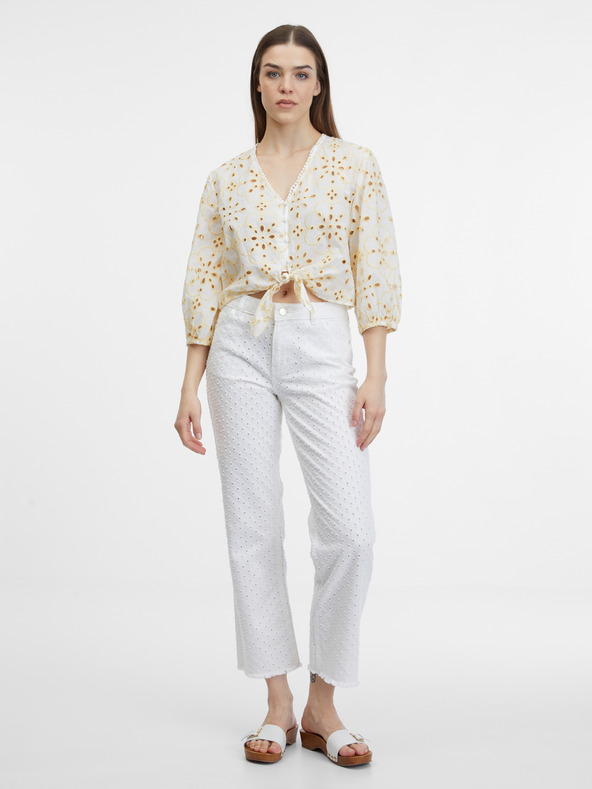 Orsay Žlto-biela dámska blúzka ORSAY