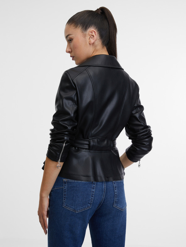 Orsay Čierna dámska kožená bunda ORSAY