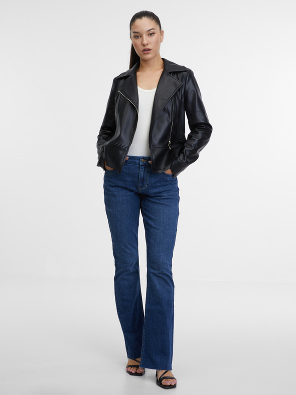 Orsay Čierna dámska kožená bunda ORSAY