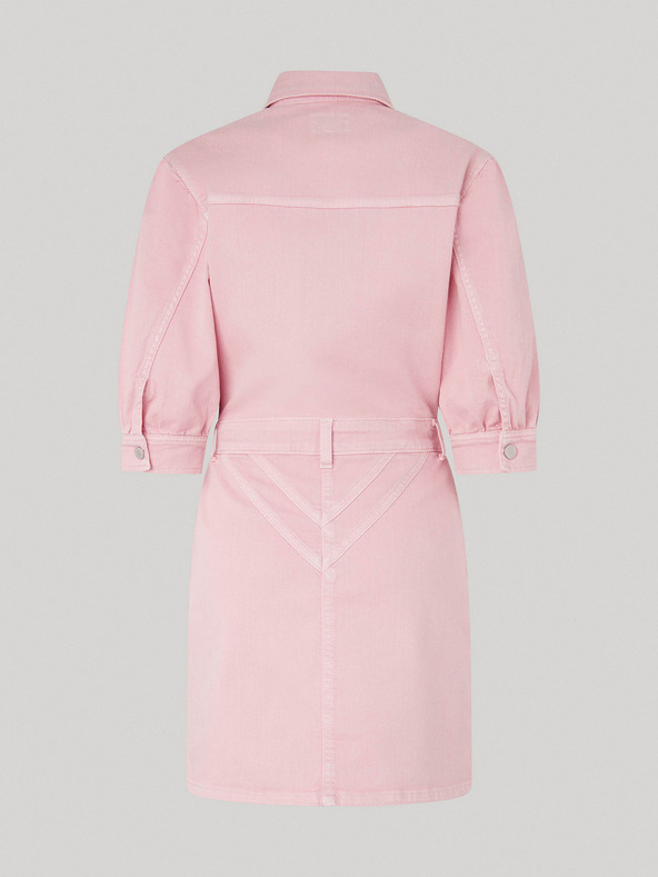 Pepe Jeans Ružové dámske džínsové šaty Pepe Jeans Gracie