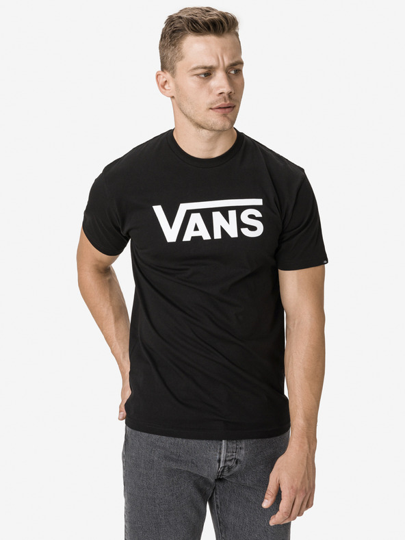 Vans Pánske čierne tričko s potlačou Vans