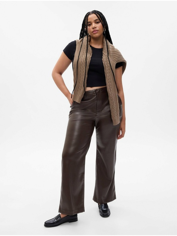 GAP Nohavice z umelej kože Loose GAP