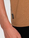 Ombre Clothing Hnedé pánske základné tričko s výstrihom do V Oblečenie Ombre
