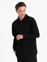 Ombre Clothing Čierna pánska mikina s golierom polo + nohavice Ombre Clothing