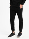 Ombre Clothing Čierna pánska mikina s golierom polo + nohavice Ombre Clothing