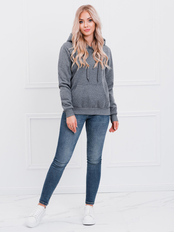 Edoti Tmavošedá dámska mikina s kapucňou Edoti