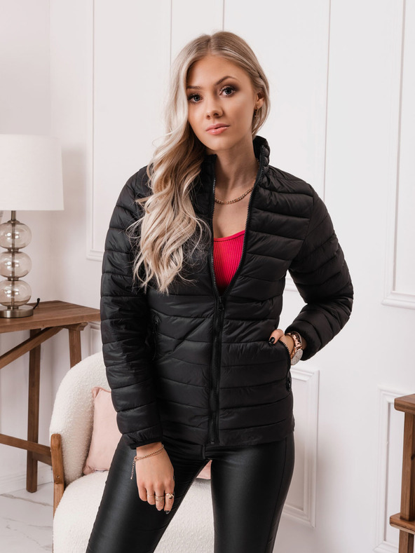 Edoti Čierna dámska ľahká prešívaná bunda Edoti