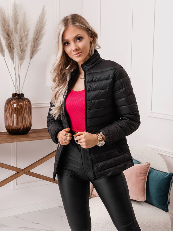 Edoti Čierna dámska ľahká prešívaná bunda Edoti