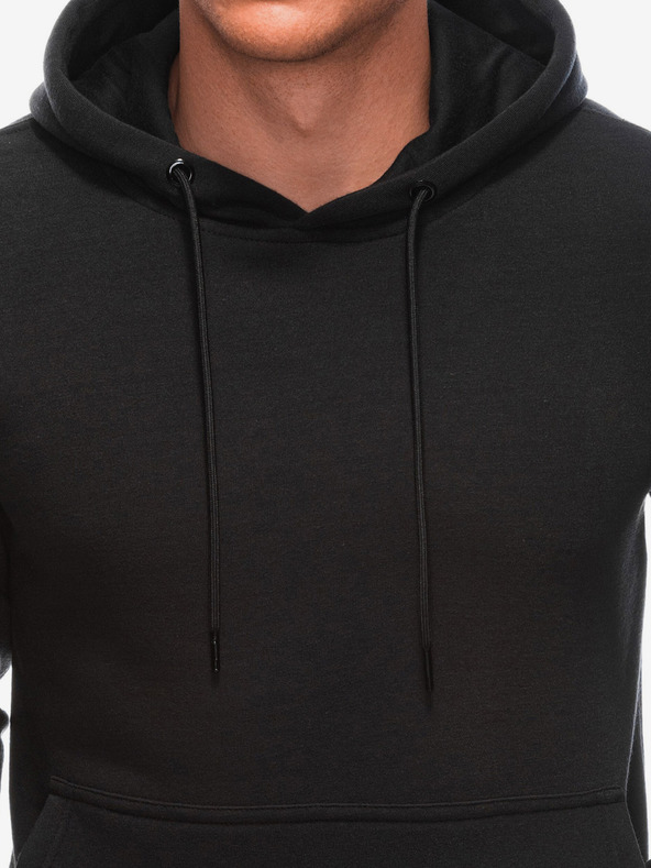 Edoti Čierna pánska mikina s kapucňou Edoti