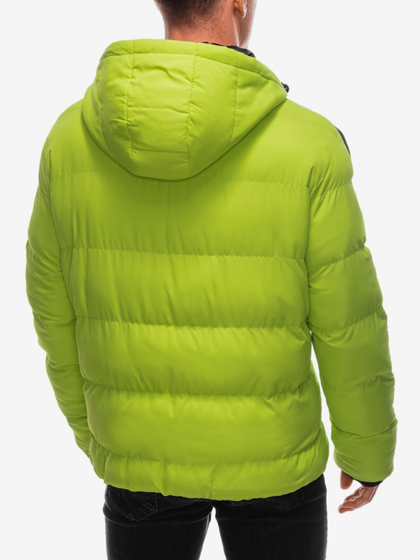 Edoti Svetlozelená pánska prešívaná zimná bunda Edoti