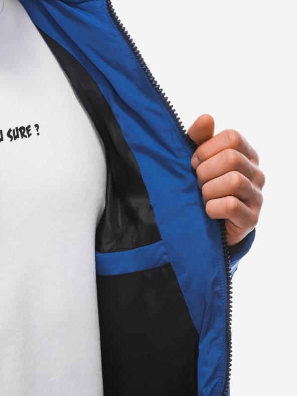 Edoti Modrá pánska prešívaná zimná bunda Edoti