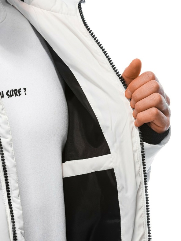 Edoti Biela pánska prešívaná zimná bunda Edoti