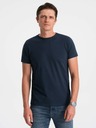 Ombre Clothing Tmavomodré pánske základné tričko Ombre Clothing