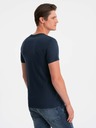 Ombre Clothing Tmavomodré pánske základné tričko Ombre Clothing