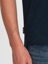 Ombre Clothing Tmavomodré pánske základné tričko Ombre Clothing