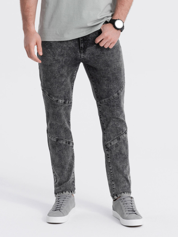 Ombre Clothing Šedé pánske slim fit džínsy Ombre Clothing