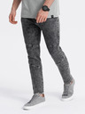 Ombre Clothing Šedé pánske slim fit džínsy Ombre Clothing