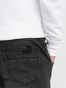 Ombre Clothing Tmavosivé pánske roztrhané džínsy Ombre Clothing