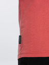 Ombre Clothing Koralové pánske základné tričko s výstrihom do V Ombre Clothing