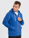 Ombre Clothing Modrá pánska mikina na zips Ombre Clothing