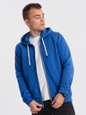 Ombre Clothing Modrá pánska mikina na zips Ombre Clothing