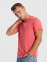 Ombre Clothing Koralové pánske základné tričko Ombre Clothing