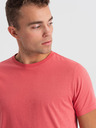 Ombre Clothing Koralové pánske základné tričko Ombre Clothing