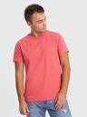 Ombre Clothing Koralové pánske základné tričko Ombre Clothing